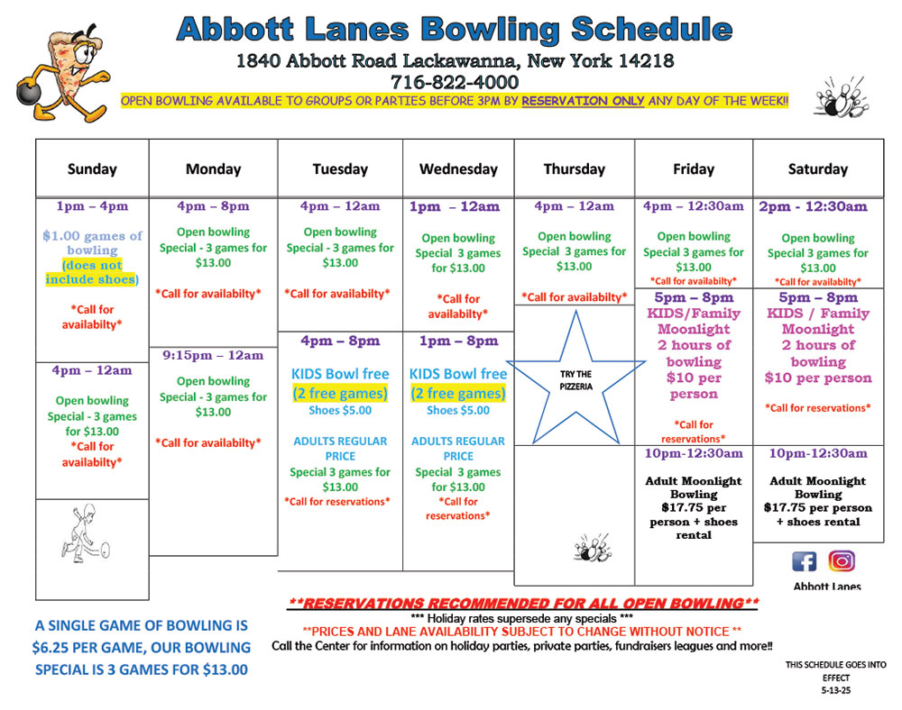 Current Bowling Schedule