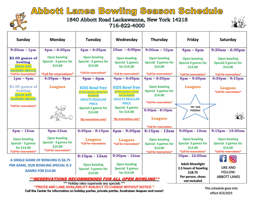 Current Bowling Schedule