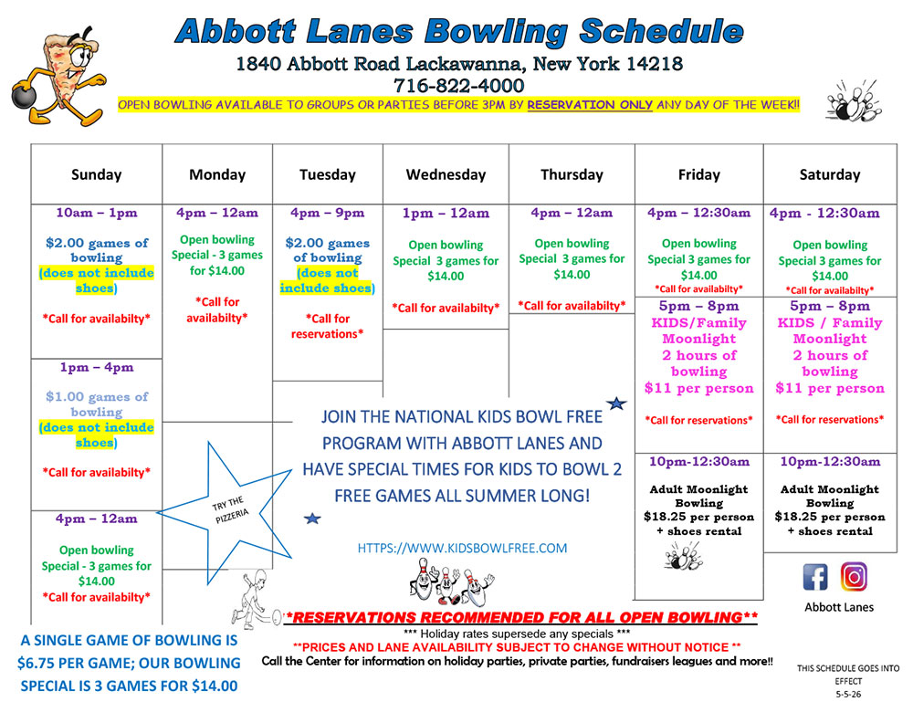 Current Bowling Schedule