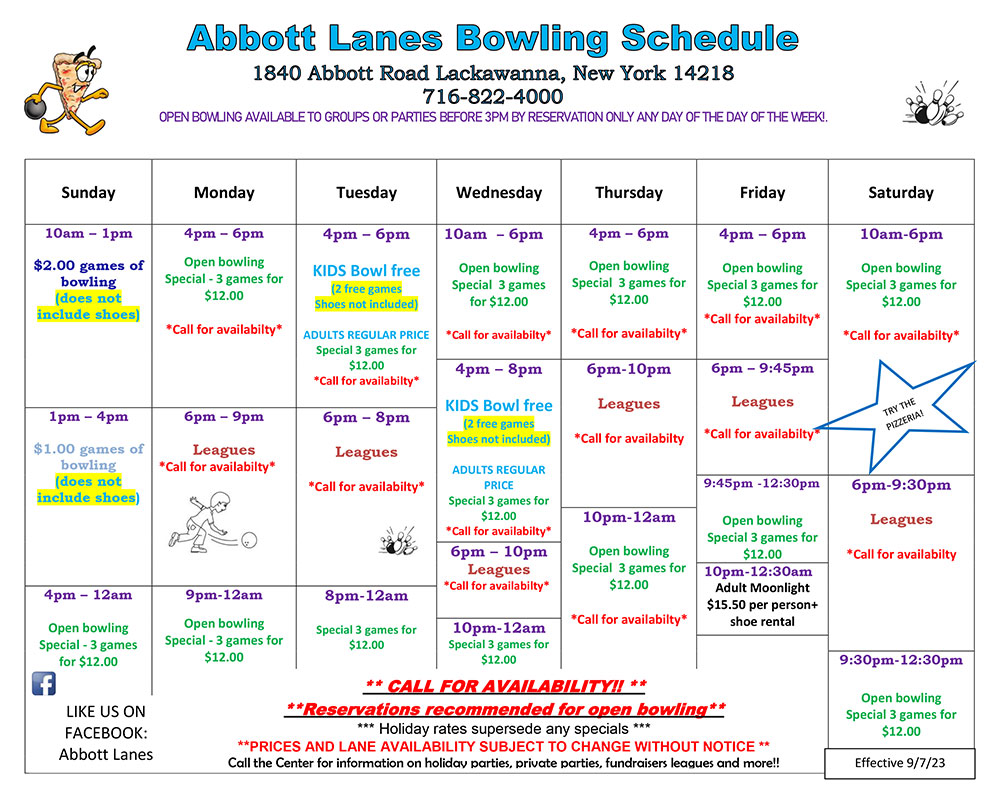 Current Bowling Schedule